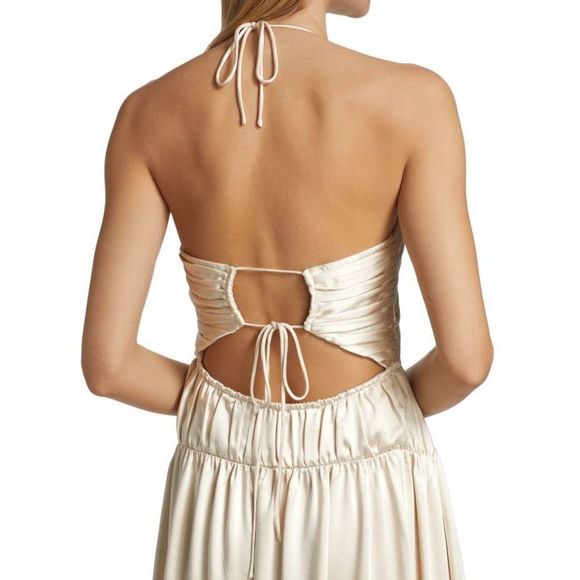JONATHAN SIMKHAI Clementine Open Back Halter Gown - Picture 4 of 11